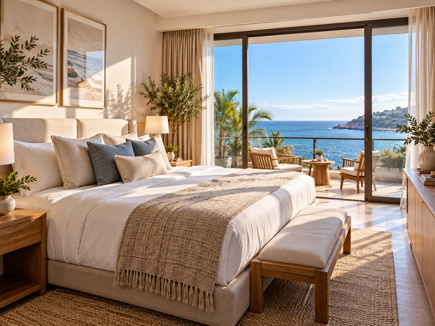Habitación con terraza y vista al mar